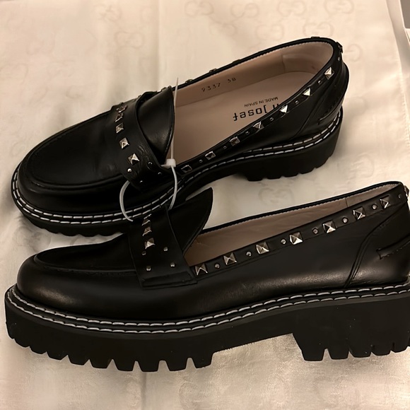 🆕Jon Josef loafers, black calf leather with studs - Picture 8 of 8